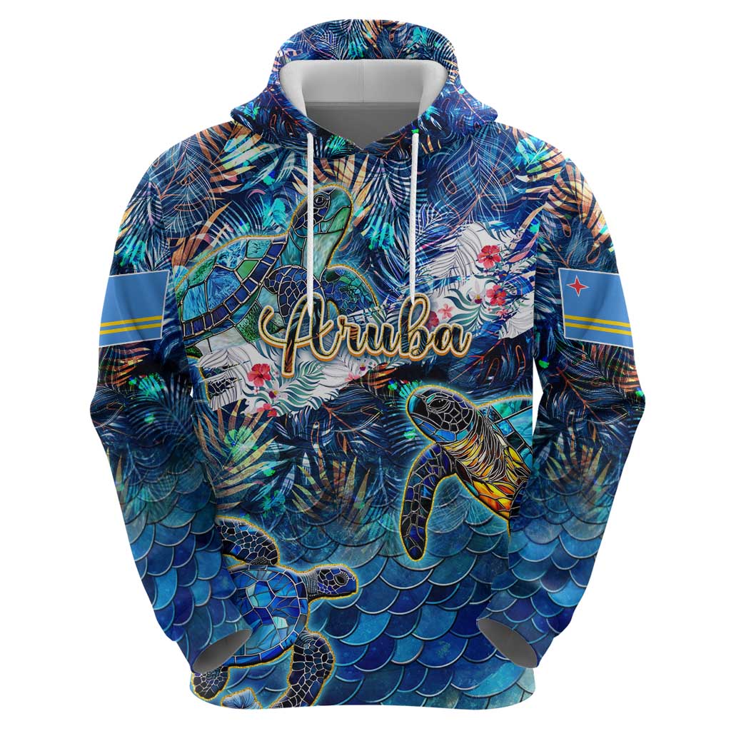 Aruba Hoodie Sea Turtle Tropical Pattern - Wonder Print Shop