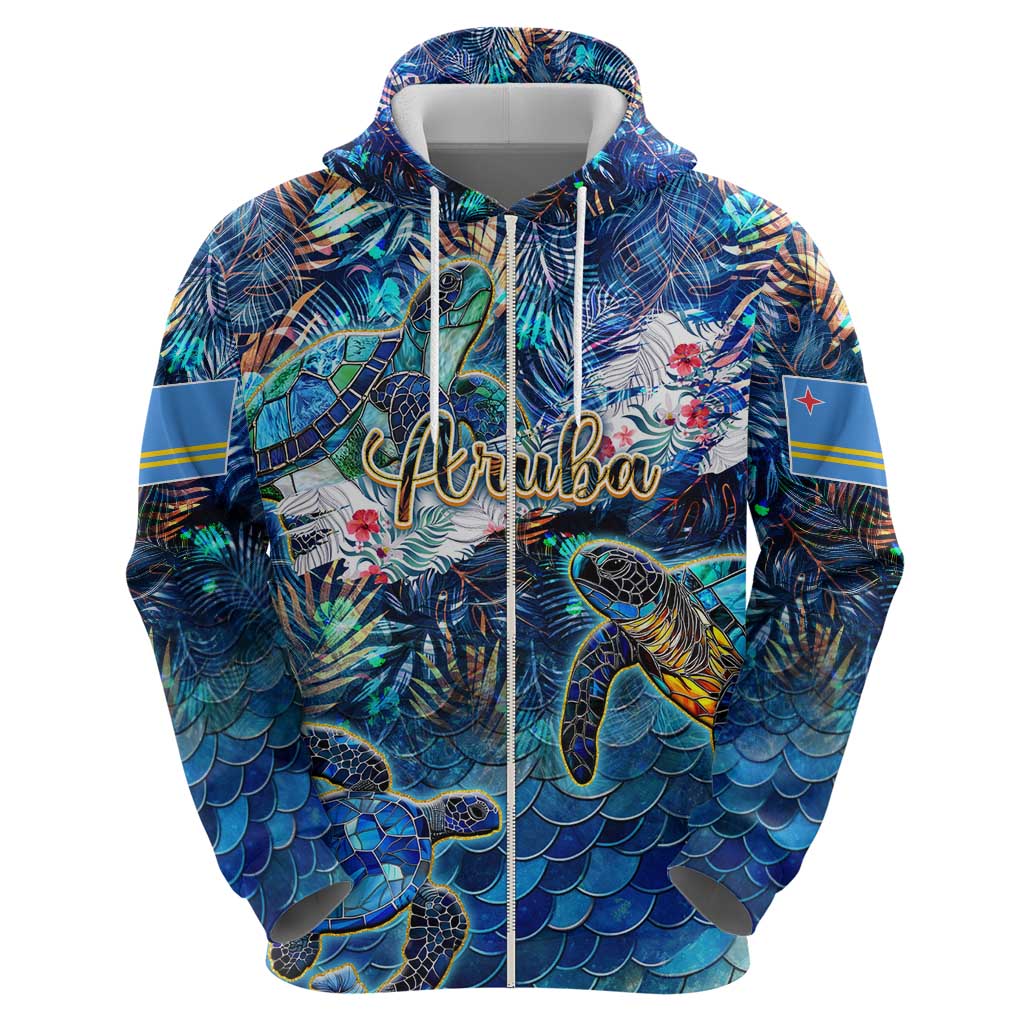 Aruba Hoodie Sea Turtle Tropical Pattern - Wonder Print Shop