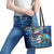 Aruba Leather Tote Bag Sea Turtle Tropical Pattern