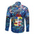 Aruba Long Sleeve Button Shirt Sea Turtle Tropical Pattern