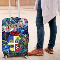 Aruba Luggage Cover Sea Turtle Tropical Pattern - Wonder Print Shop