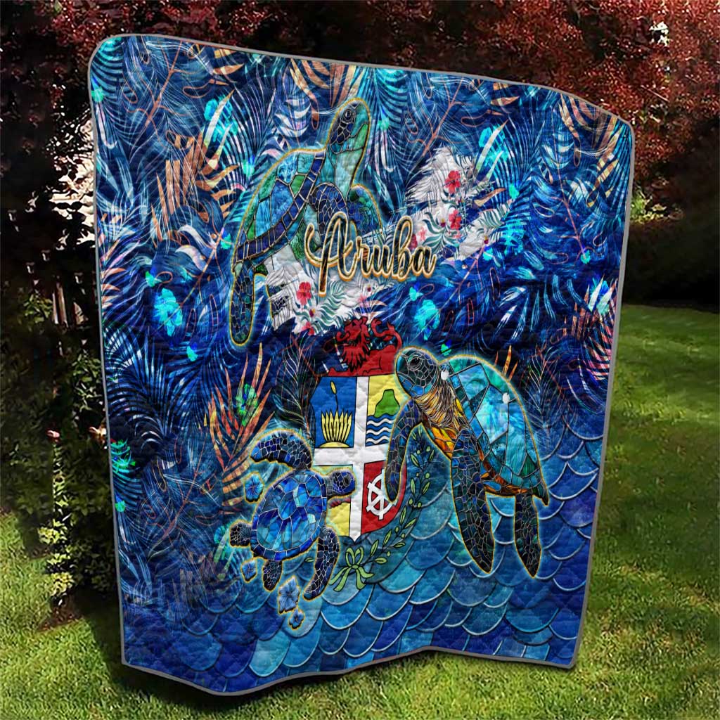 Aruba Quilt Sea Turtle Tropical Pattern - Wonder Print Shop
