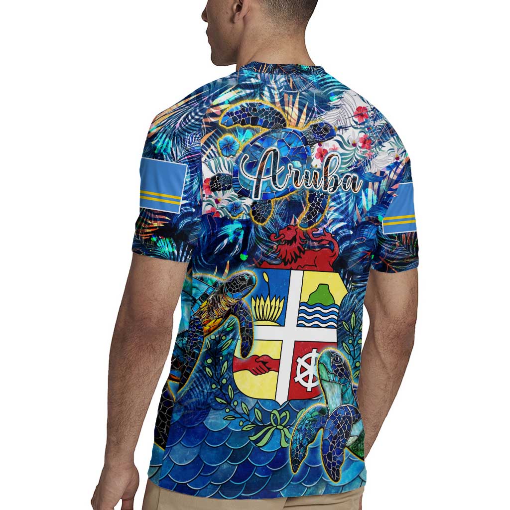 Aruba Rugby Jersey Sea Turtle Tropical Pattern - Wonder Print Shop
