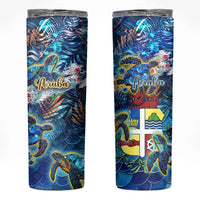 Aruba Skinny Tumbler Sea Turtle Tropical Pattern - Wonder Print Shop