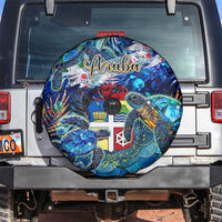 Aruba Spare Tire Cover Sea Turtle Tropical Pattern - Wonder Print Shop