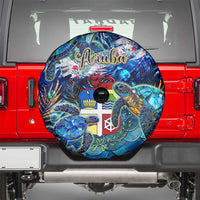 Aruba Spare Tire Cover Sea Turtle Tropical Pattern - Wonder Print Shop