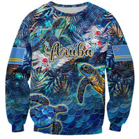 Aruba Sweatshirt Sea Turtle Tropical Pattern - Wonder Print Shop