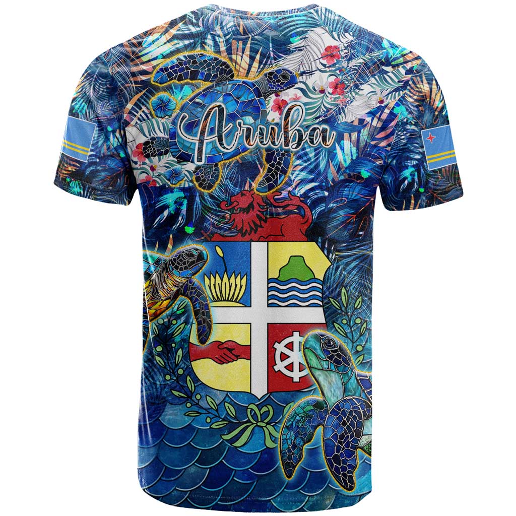 Aruba T Shirt Sea Turtle Tropical Pattern - Wonder Print Shop