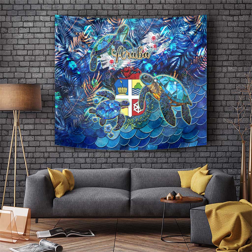 Aruba Tapestry Sea Turtle Tropical Pattern - Wonder Print Shop