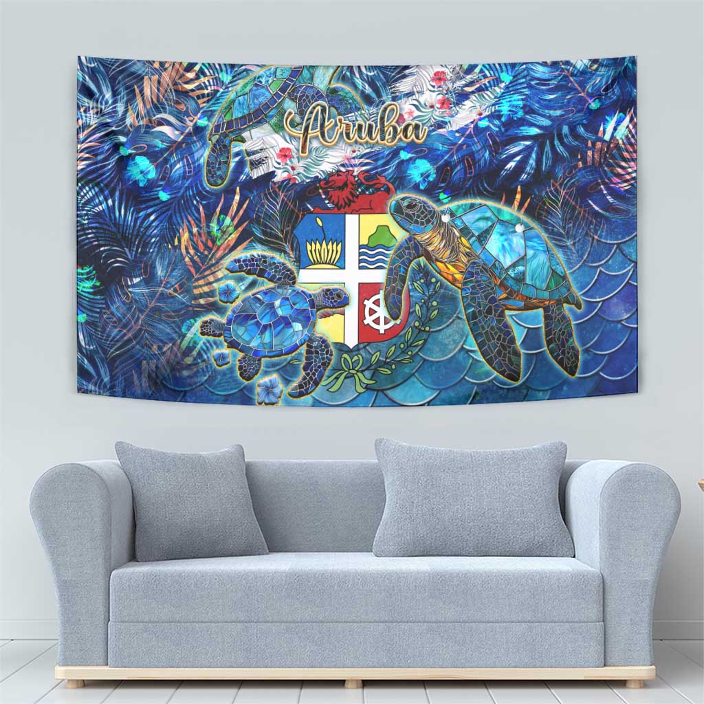 Aruba Tapestry Sea Turtle Tropical Pattern - Wonder Print Shop