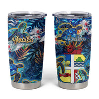 Aruba Tumbler Cup Sea Turtle Tropical Pattern - Wonder Print Shop