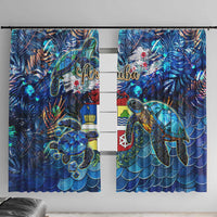 Aruba Window Curtain Sea Turtle Tropical Pattern - Wonder Print Shop