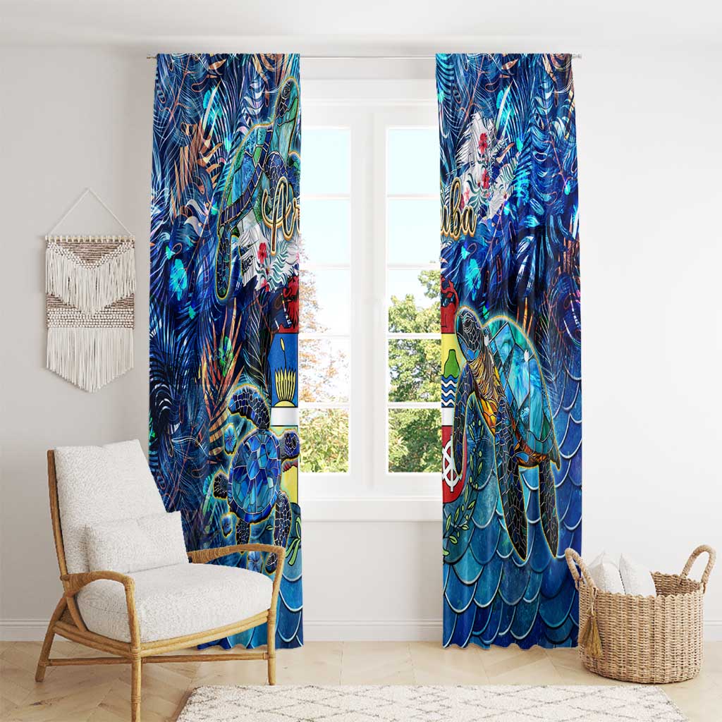 Aruba Window Curtain Sea Turtle Tropical Pattern - Wonder Print Shop