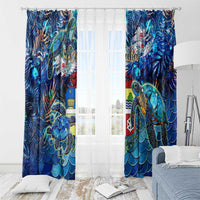 Aruba Window Curtain Sea Turtle Tropical Pattern - Wonder Print Shop