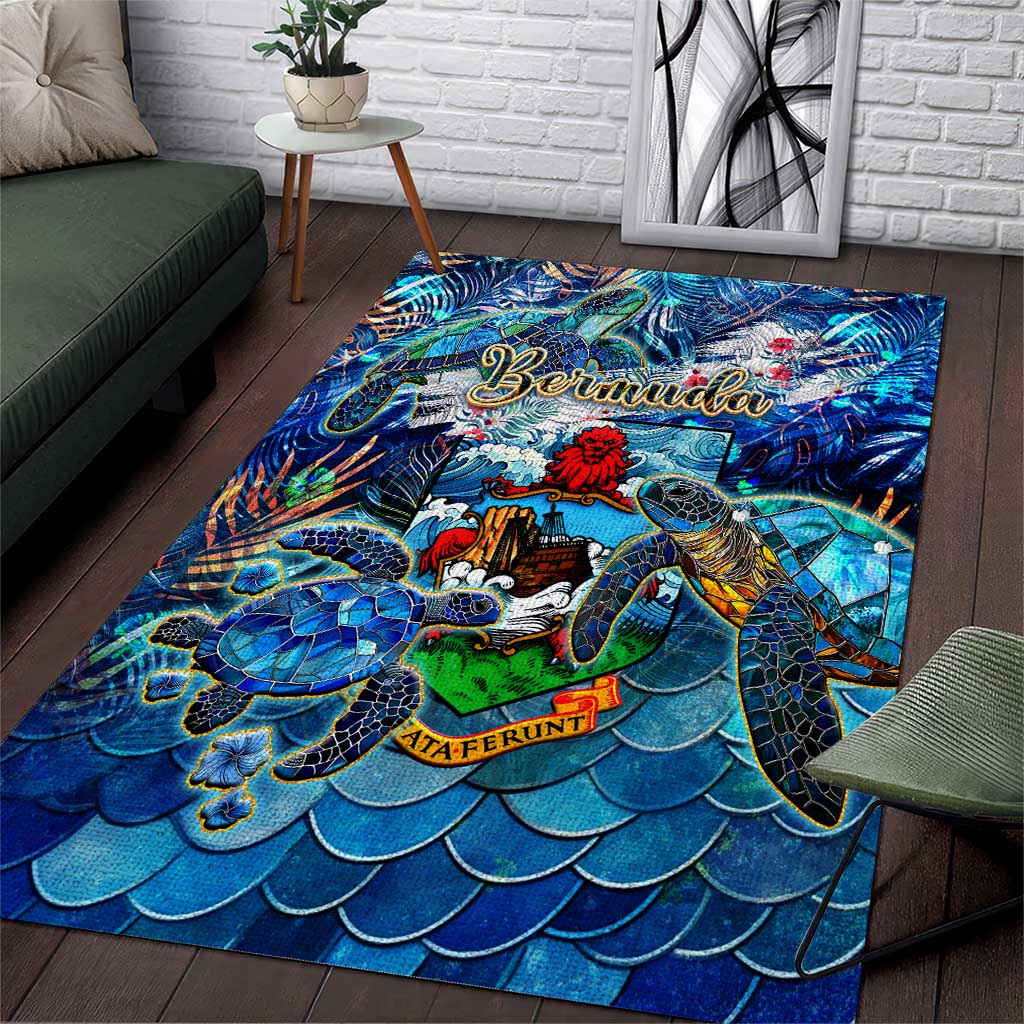 Bermuda Area Rug Sea Turtle Tropical Pattern