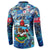 Bermuda Button Sweatshirt Sea Turtle Tropical Pattern