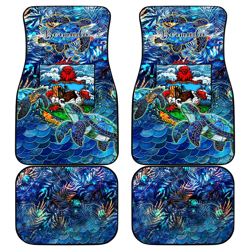 Bermuda Car Mats Sea Turtle Tropical Pattern