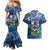 Bermuda Couples Matching Mermaid Dress and Hawaiian Shirt Sea Turtle Tropical Pattern