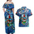 Bermuda Couples Matching Off Shoulder Maxi Dress and Hawaiian Shirt Sea Turtle Tropical Pattern