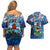 Bermuda Couples Matching Off Shoulder Short Dress and Hawaiian Shirt Sea Turtle Tropical Pattern