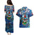 Bermuda Couples Matching Puletasi and Hawaiian Shirt Sea Turtle Tropical Pattern