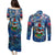 Bermuda Couples Matching Puletasi and Long Sleeve Button Shirt Sea Turtle Tropical Pattern
