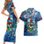 Bermuda Couples Matching Short Sleeve Bodycon Dress and Hawaiian Shirt Sea Turtle Tropical Pattern