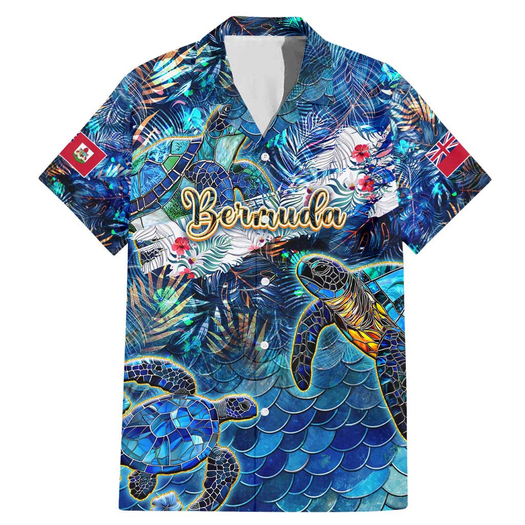 Bermuda Family Matching Mermaid Dress and Hawaiian Shirt Sea Turtle Tropical Pattern