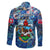 Bermuda Family Matching Off The Shoulder Long Sleeve Dress and Hawaiian Shirt Sea Turtle Tropical Pattern
