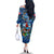 Bermuda Family Matching Off The Shoulder Long Sleeve Dress and Hawaiian Shirt Sea Turtle Tropical Pattern