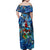 Bermuda Family Matching Off Shoulder Maxi Dress and Hawaiian Shirt Sea Turtle Tropical Pattern