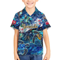 Bermuda Family Matching Off Shoulder Short Dress and Hawaiian Shirt Sea Turtle Tropical Pattern - Wonder Print Shop