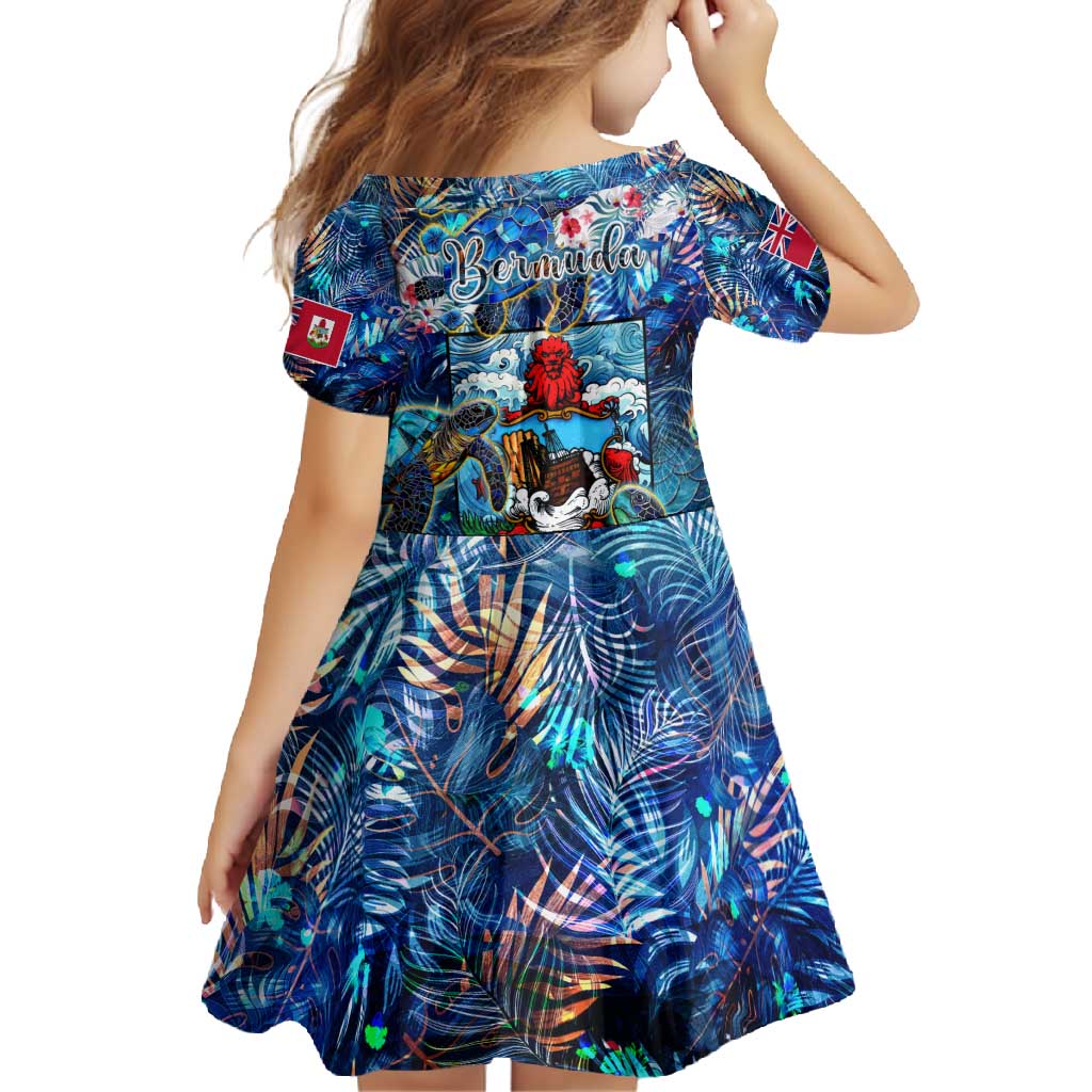 Bermuda Family Matching Short Sleeve Bodycon Dress and Hawaiian Shirt Sea Turtle Tropical Pattern - Wonder Print Shop