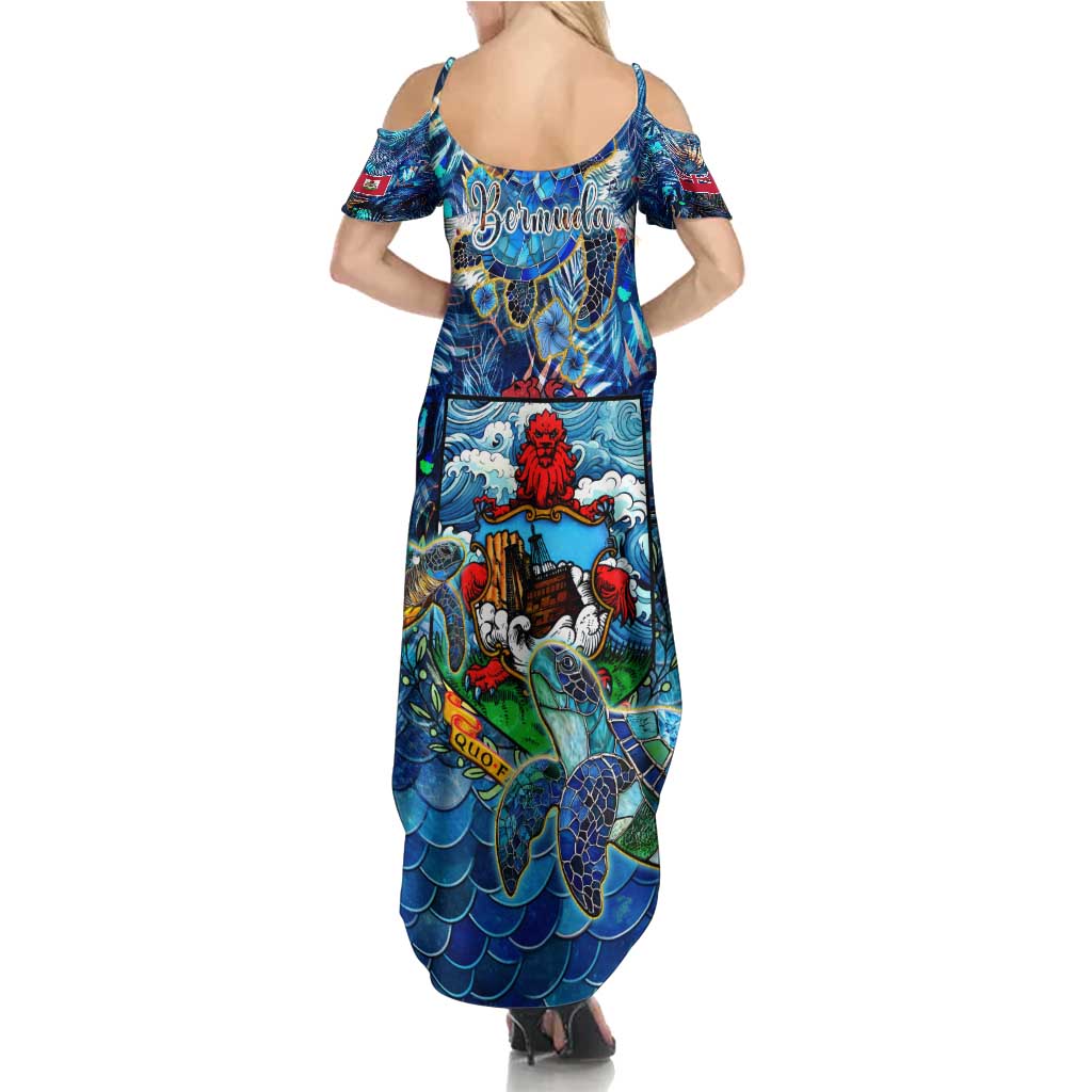 Bermuda Family Matching Summer Maxi Dress and Hawaiian Shirt Sea Turtle Tropical Pattern - Wonder Print Shop