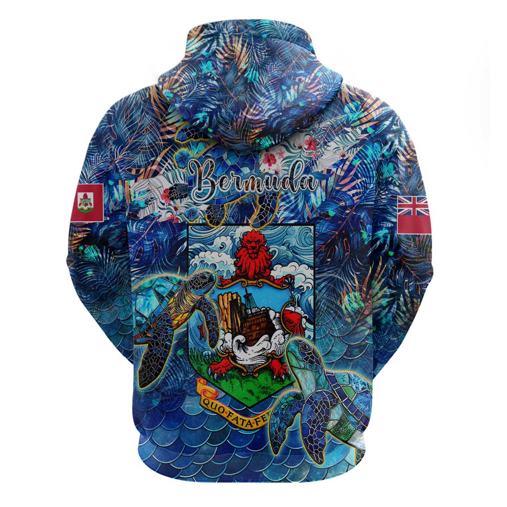 Bermuda Hoodie Sea Turtle Tropical Pattern - Wonder Print Shop