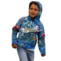 Bermuda Kid Hoodie Sea Turtle Tropical Pattern - Wonder Print Shop