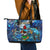 Bermuda Leather Tote Bag Sea Turtle Tropical Pattern