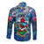 Bermuda Long Sleeve Button Shirt Sea Turtle Tropical Pattern