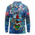 Bermuda Long Sleeve Polo Shirt Sea Turtle Tropical Pattern - Wonder Print Shop