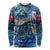 Bermuda Long Sleeve Shirt Sea Turtle Tropical Pattern - Wonder Print Shop