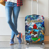 Bermuda Luggage Cover Sea Turtle Tropical Pattern - Wonder Print Shop