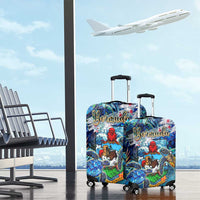 Bermuda Luggage Cover Sea Turtle Tropical Pattern - Wonder Print Shop