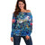 Bermuda Off Shoulder Sweater Sea Turtle Tropical Pattern - Wonder Print Shop