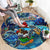 Bermuda Round Carpet Sea Turtle Tropical Pattern - Wonder Print Shop
