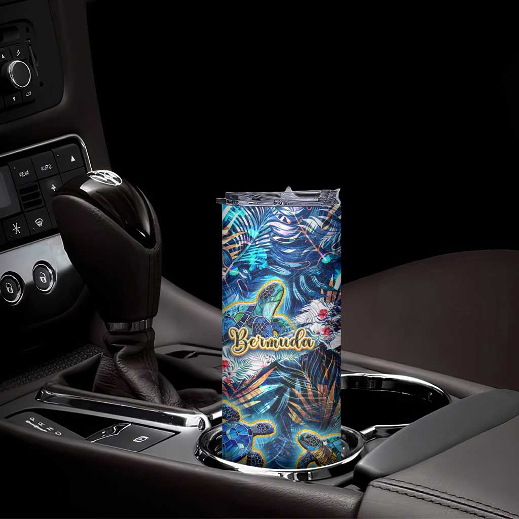 Bermuda Skinny Tumbler Sea Turtle Tropical Pattern - Wonder Print Shop