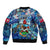Bermuda Sleeve Zip Bomber Jacket Sea Turtle Tropical Pattern - Wonder Print Shop