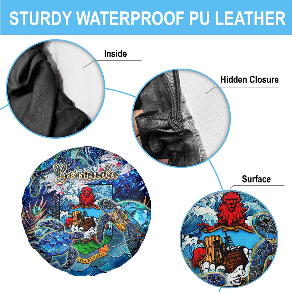 Bermuda Spare Tire Cover Sea Turtle Tropical Pattern - Wonder Print Shop