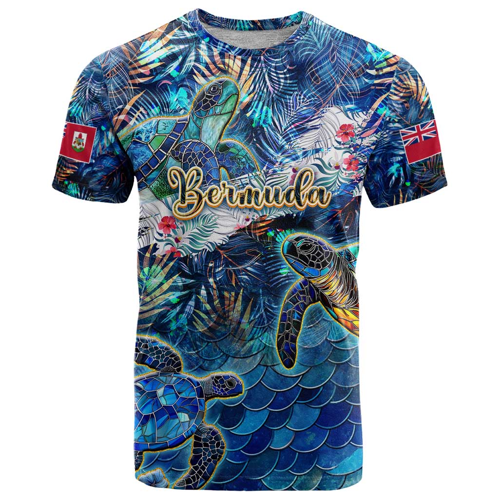 Bermuda T Shirt Sea Turtle Tropical Pattern - Wonder Print Shop