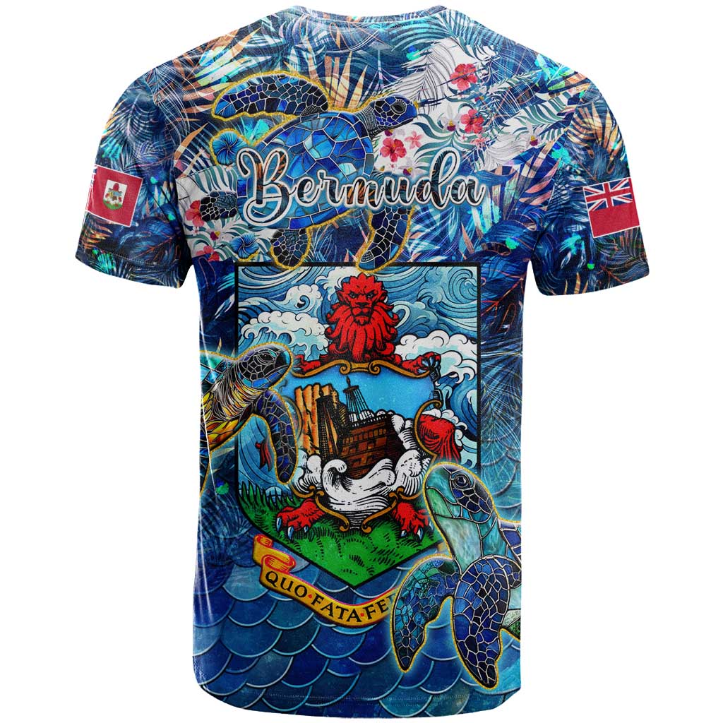 Bermuda T Shirt Sea Turtle Tropical Pattern - Wonder Print Shop