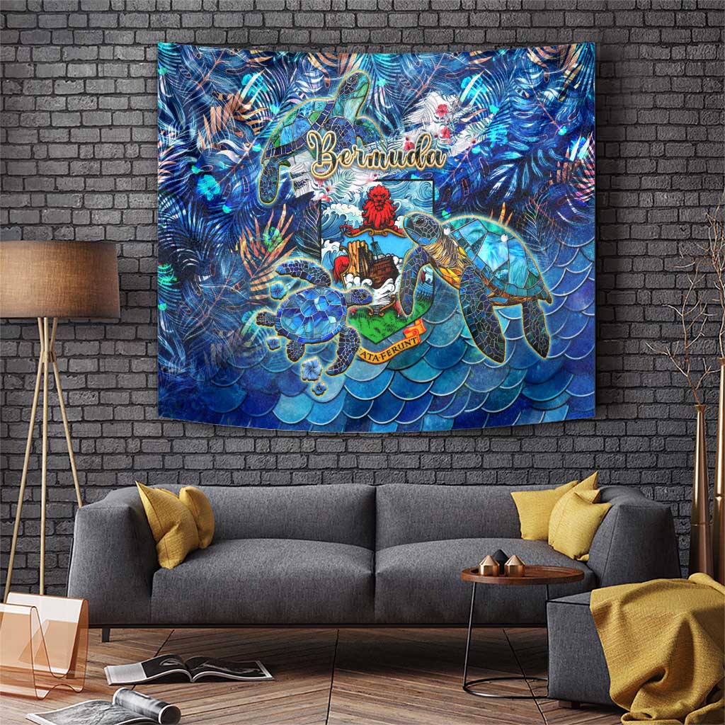 Bermuda Tapestry Sea Turtle Tropical Pattern - Wonder Print Shop